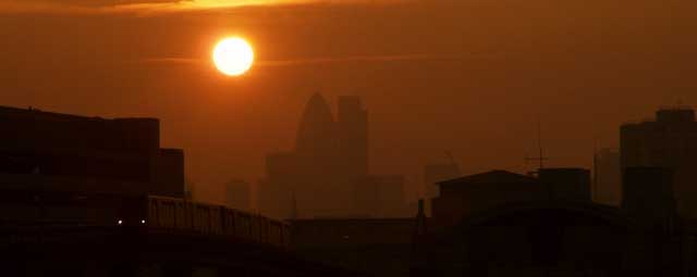 Sunset over the City of London