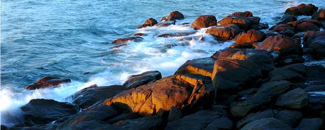 Sunlight on Rocks, Tasmania, Australia